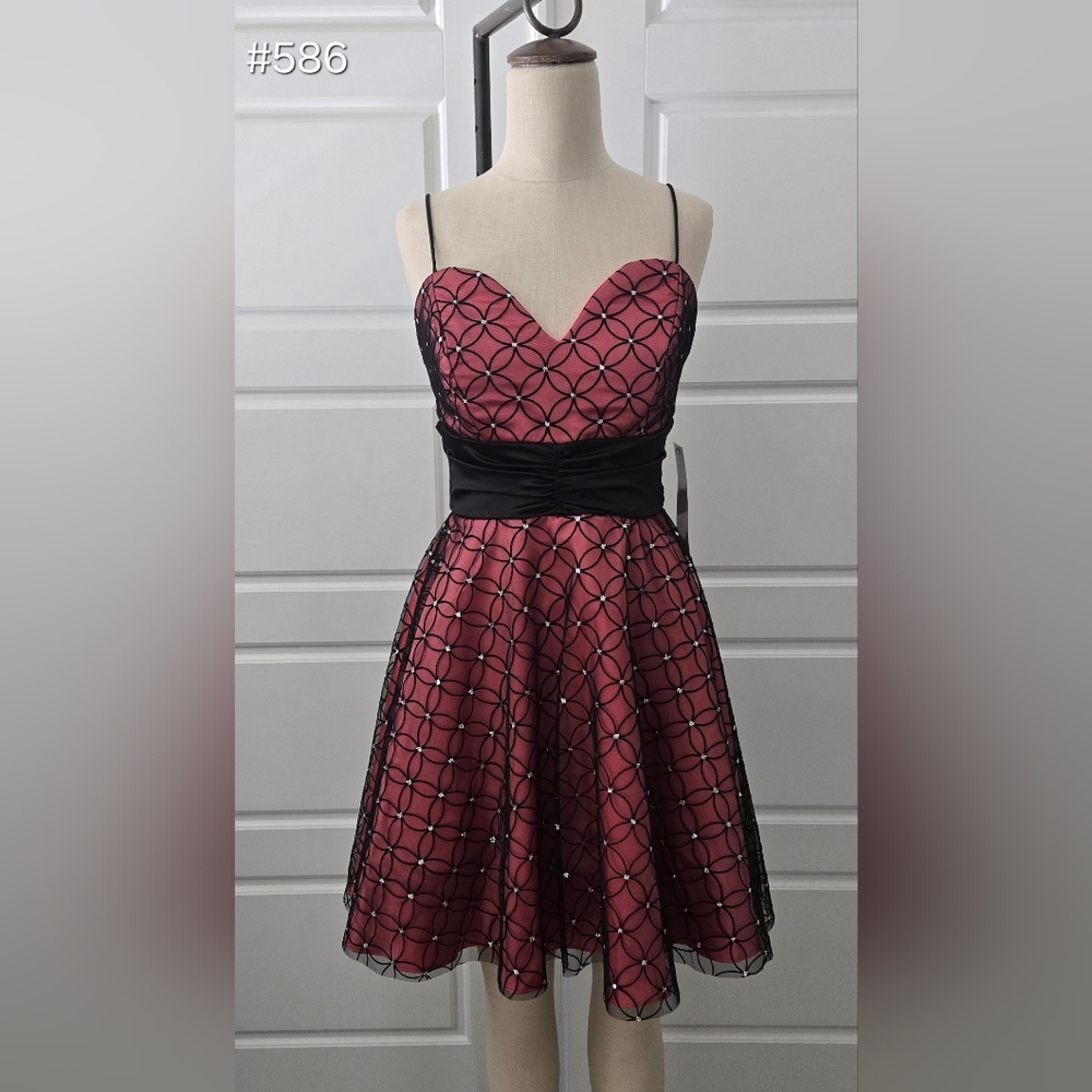 Coral & Black Homecoming/Prom Dress